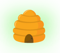 A cartoon beehive.