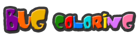 Colorful text with the words "Bug coloring."