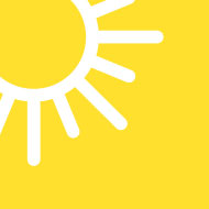 White Sun Logo with Yellow background