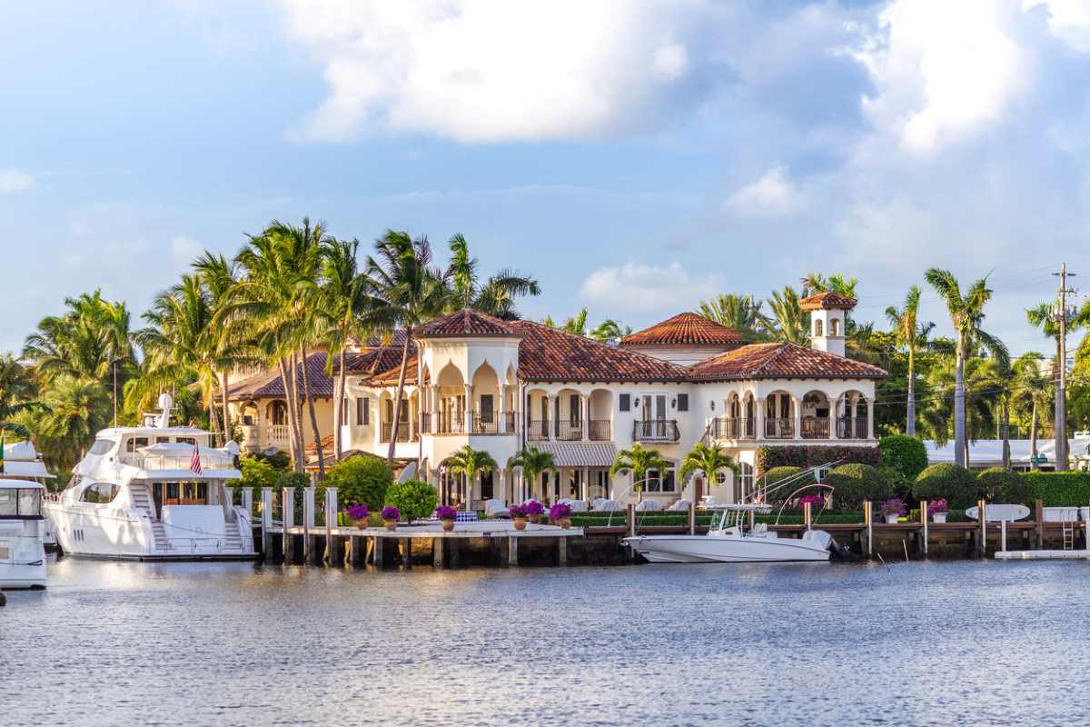 Beautiful, luxury, waterfront home along the south Florida coastline.